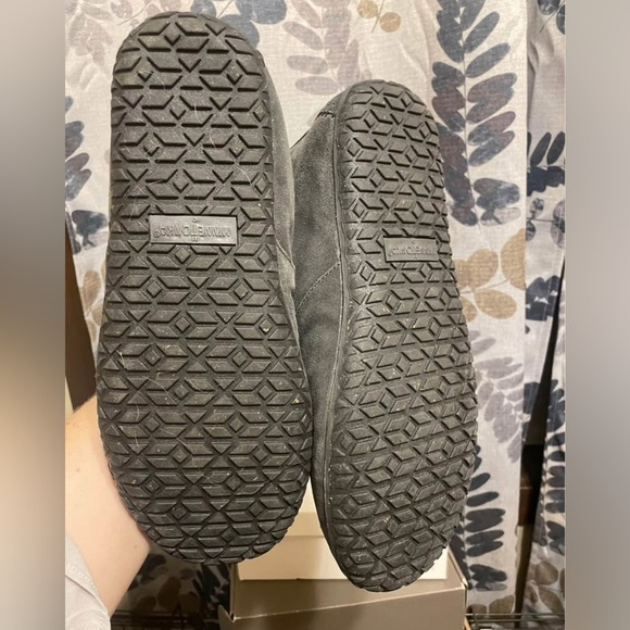 Minnetonka Men's Tamson Gray Suede indoor outdoor sherpa  lined shoe‎ size 12 - Picture 6 of 7